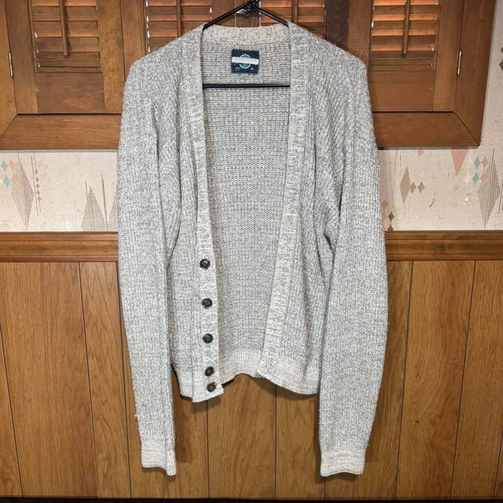 Grey and white knit oversized cardigan Size Medium‎